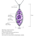 Natural Amethyst Gemstones, 925 Sterling Silver Necklace