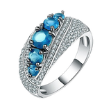 Natural London Blue Topaz , 925 Sterling Silver Ring