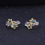 Natural London Blue Topaz, Gold Plated, 925 Sterling Silver Ring and Earrings Set