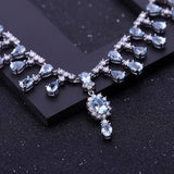 Natural Sky Blue Topaz Gemstone, 925 Sterling Silver Necklace