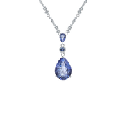 Natural Iolite Blue Mystic Quart Gemstone, 925 Sterling Silver Necklace