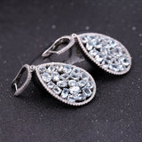 Natural Sky Blue Topaz Gemstone, 925 Sterling Silver Drop Earrings