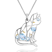 Natural Sky Blue Topaz, Gold Plated, 925 Sterling Silver Handmade Necklace