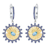 Natural Swiss Blue Topaz, Gold Plated, 925 Sterling Silver, Handmade Earrings