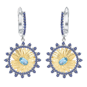 Natural Swiss Blue Topaz, Gold Plated, 925 Sterling Silver, Handmade Earrings