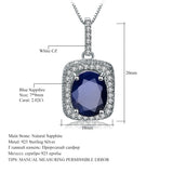 Natural Blue Sapphire Gemstone,  925 Sterling Silver Pendant Necklace