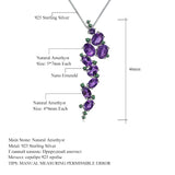 Natural Amethyst Gemstone, 925 Sterling Sliver Necklace -