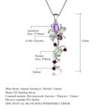 Natural Multicolor Gemstones, 925 Sterling Silver Pendant Necklace