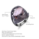 Natural Smoky Quartz Gemstone, 925 Sterling Sliver Ring