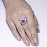 Natural Purple Amethyst ,925 Sterling Silver Ring