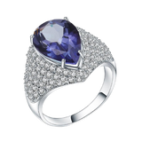 Natural Iolite Blue Mystic Quartz Gemstone, 925 Sterling Silver Ring