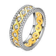 Gold Plated, 925 Sterling Silver Diamond Ring