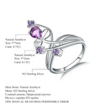 Natural Amethyst , 925 Sterling Silver Ring