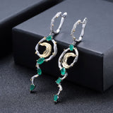 Natural Green Agate, 925 Sterling Silver Handmade Earrings