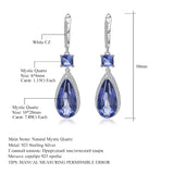 Natural Iolite Blue Mystic Quartz Gemstone,  925 Sterling Silver Earrings