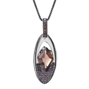 Natural Smoky Quartz, 925 Sterling Silver Necklace