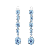 Natural Sky Blue Topaz, 925 Sterling Silver Drop Earrings