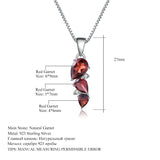 Natural Garnet Gemstone, 925 Sterling Silver Necklace -