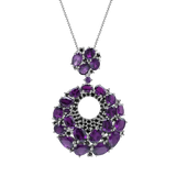 Natural Amethyst Gemstone, 925 Sterling Sliver Necklace