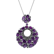 Natural Amethyst Gemstone, 925 Sterling Sliver Necklace