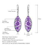 Natural Amethyst Gemstone, 925 Sterling Silver Earrings