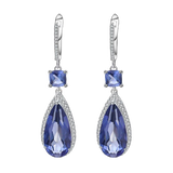 Natural Iolite Blue Mystic Quartz Gemstone,  925 Sterling Silver Earrings