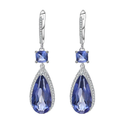 Natural Iolite Blue Mystic Quartz Gemstone,  925 Sterling Silver Earrings