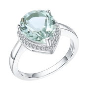 Natural Green Amethyst, 925 Sterling Silver Ring