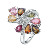 Natural Tourmaline Gemstone,  925 Sterling Silver Ring