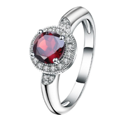 Natural Red Garnet, 925 Sterling Silver Ring