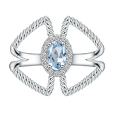 Natural Sky Blue Topaz,  925 Sterling Silver  Ring