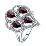 Natural Black Garnet Gemstone, 925 sterling silver Ring
