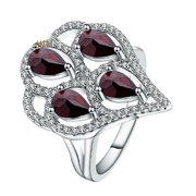 Natural Black Garnet Gemstone, 925 sterling silver Ring