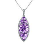 Natural Amethyst Gemstones, 925 Sterling Silver Necklace