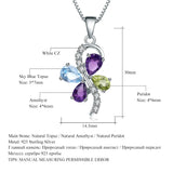 Amethyst Topaz Peridot, 925 Sterling Silver Pendant Necklace