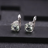 Natural Green Amethyst, 925 Sterling Silver Stud Earrings