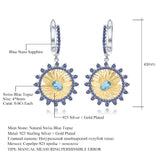 Natural Swiss Blue Topaz, Gold Plated, 925 Sterling Silver, Handmade Earrings