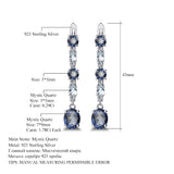 Natural Iolite Blue Mystic Quartz/ Sky Blue Topaz Gemstone,  925 Sterling Silver Clip Earrings