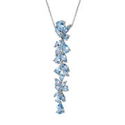 Natural Sky Blue Topaz Gemstone, 925 Sterling Sliver Necklace