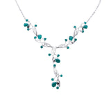 Natural Green Agate Gemstone Necklaces, 925 Sterling Silver Necklace