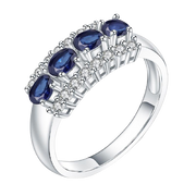 Natural Blue Sapphire, 925 Sterling Silver Ring