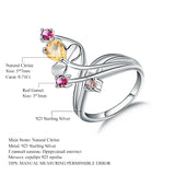 Natural Gemstones, 925 Sterling Silver Ring