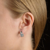 Natural Sky Blue Topaz,  925 Sterling Silver Clip Earrings