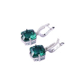 Nano Emerald Gemstone, 925 Sterling Silver Set