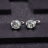 Natural Green Amethyst, 925 Sterling Silver Stud Earrings