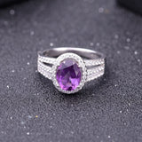 Natural Purple Amethyst ,925 Sterling Silver Ring