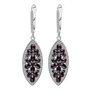 Natural Black Garnet,  925 Sterling Silver Drop Earrings