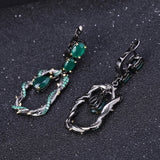 Natural Green Agate Gemstone, Gold Plated, 925 Sterling Silver Handmade Earrings