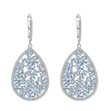 Natural Sky Blue Topaz Gemstone, 925 Sterling Silver Drop Earrings