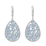 Natural Sky Blue Topaz Gemstone, 925 Sterling Silver Drop Earrings